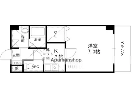 ヴィライイダ2(1K/5階)の間取り写真