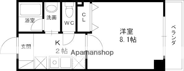 ピュアライズ諏訪(1K/4階)の間取り写真