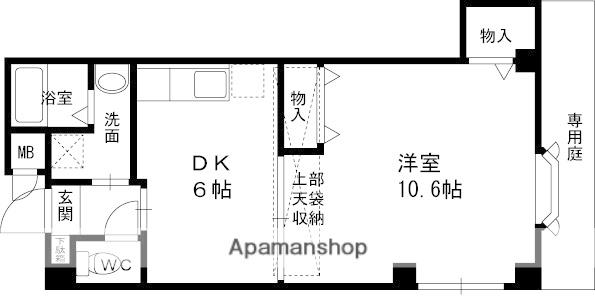 アゼリア2(1DK/1階)の間取り写真