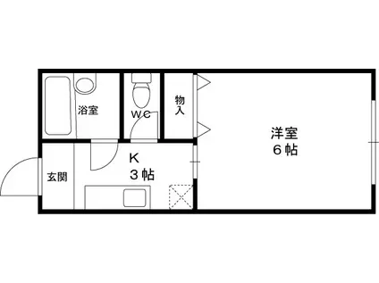 ハイツ三幸(1K/2階)の間取り写真