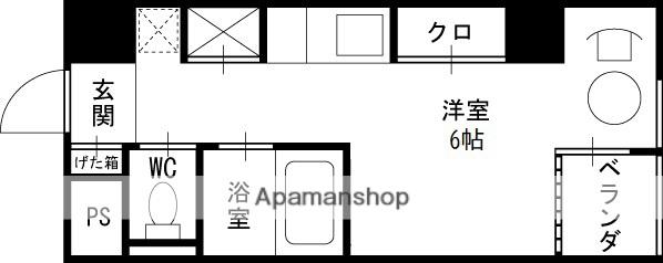 ドゥマン梅田(ワンルーム/4階)の間取り写真