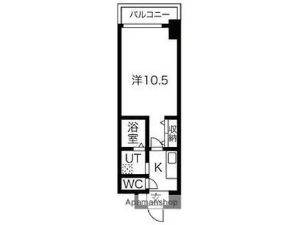 ラ・フォーレ東天満(1K/4階)の間取り写真