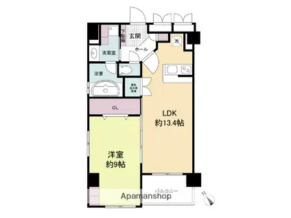 グレンパーク梅田北(1LDK/10階)の間取り写真