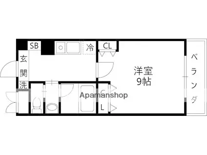 小松・パラッツォ旧源蔵町(1K/2階)の間取り写真