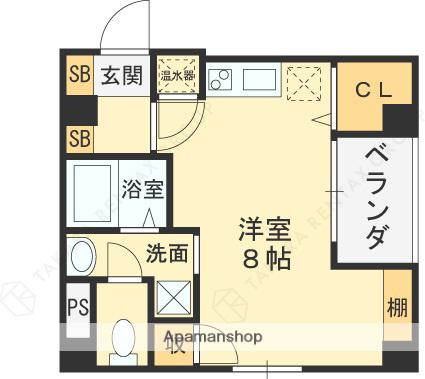 コンフォール南森町(ワンルーム/12階)の間取り写真