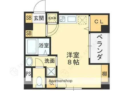 コンフォール南森町(ワンルーム/5階)の間取り写真