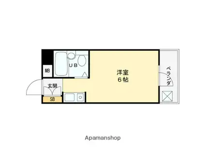 グルパ十三(ワンルーム/6階)の間取り写真