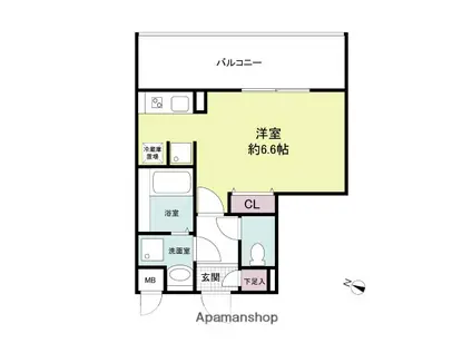 ベクス福島(ワンルーム/10階)の間取り写真