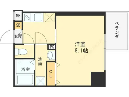 プランドール福島レジデンス(1K/6階)の間取り写真