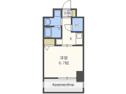エスリード弁天町南(1K/5階)の間取り写真