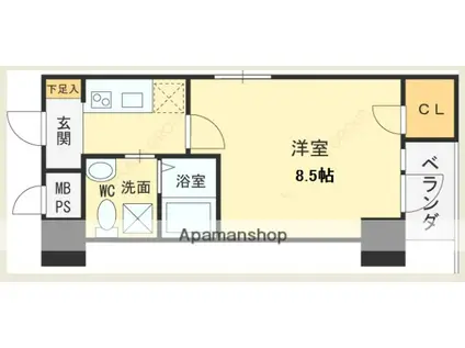 HS梅田イースト(1K/7階)の間取り写真