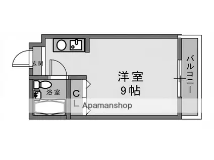 ユニオンハイツ(ワンルーム/4階)の間取り写真