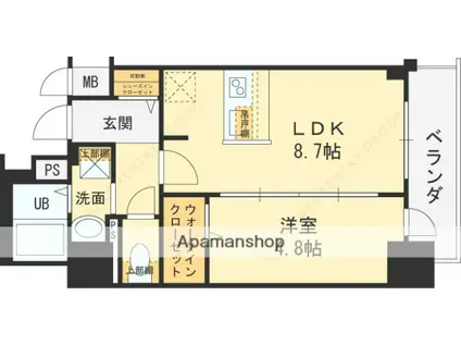 アドバンス西梅田フォルン(1LDK/5階)の間取り写真