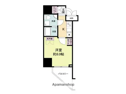 セレニテ福島アリア(1K/4階)の間取り写真