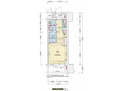 プレサンス福島吉野ミナージ(1K/4階)の間取り写真