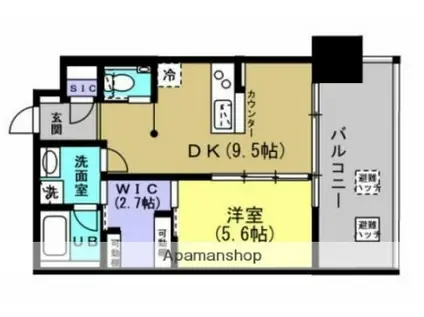 ベネチア天満橋(1LDK/4階)の間取り写真