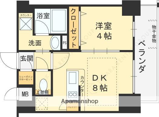 エステムコート大阪福島Ⅱレイヤー(1DK/9階)の間取り写真