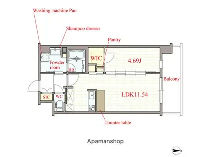カーサレグラス福島野田(1LDK/3階)の間取り写真