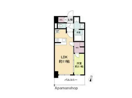 リヴェント福島野田(1LDK/6階)の間取り写真