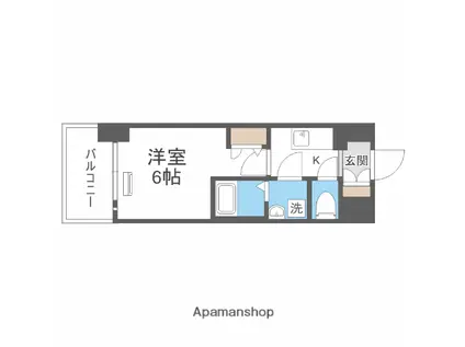 エスリード弁天町ルシェンテ(1K/4階)の間取り写真