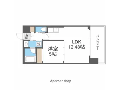 プレジオ弁天町(1LDK/12階)の間取り写真
