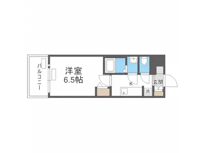 プレサンス朝潮橋ベイ・ブリーズ(1K/9階)の間取り写真