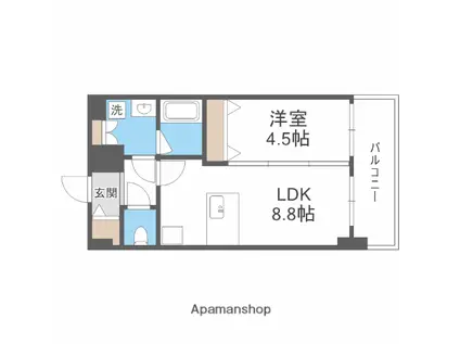 ベイサイドパークOSAKAノースレジデンシス(1LDK/11階)の間取り写真