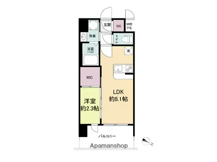 セレニテ十三ミラク(1LDK/12階)の間取り写真