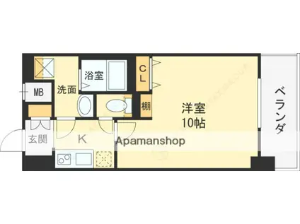 ベイサイドパークOSAKAサウスレジデンシス(1K/14階)の間取り写真