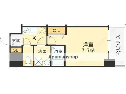 ベイサイドパークOSAKAサウスレジデンシス(1K/3階)の間取り写真