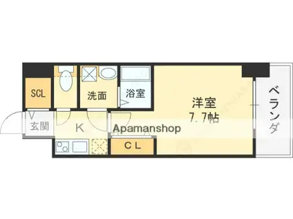 ベイサイドパークOSAKAサウスレジデンシス(1K/11階)の間取り写真