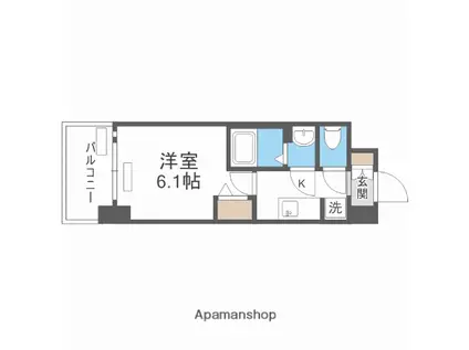プレサンス天神橋筋六丁目ヴォワール(1K/9階)の間取り写真