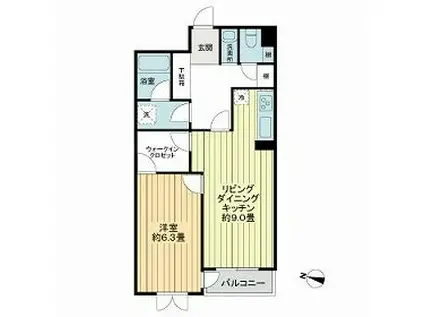 カプリース茶屋町東(1LDK/5階)の間取り写真