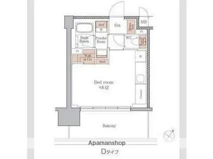 ジオエント梅田北リバーフロント(ワンルーム/4階)の間取り写真