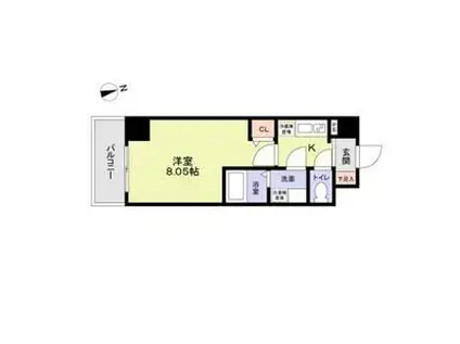 JJ RESIDENCE NISHIKUJO(1K/10階)の間取り写真