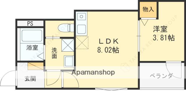諏訪1丁目共同(1LDK/1階)の間取り写真