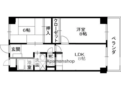 プリオール・トロワ(2LDK/2階)の間取り写真