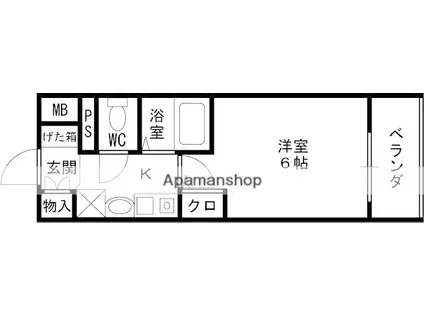 エスリード東天満第2(1K/3階)の間取り写真