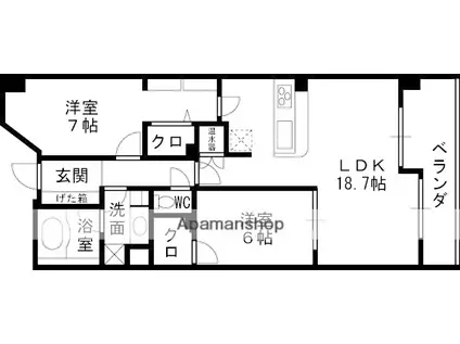 グレンパーク梅田北(2LDK/9階)の間取り写真