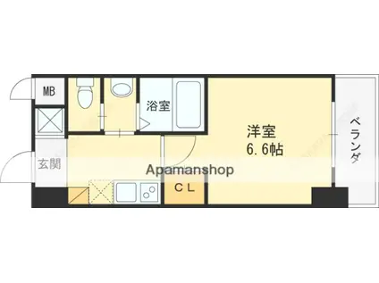 フレアコート梅田(1K/5階)の間取り写真