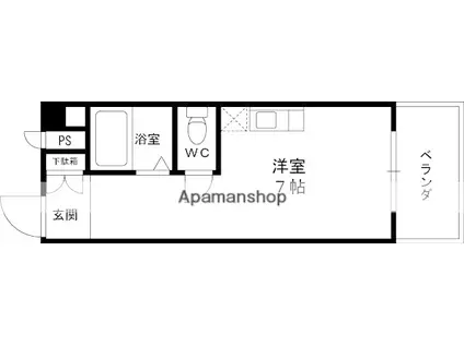 ウィンライフ近大前(ワンルーム/4階)の間取り写真