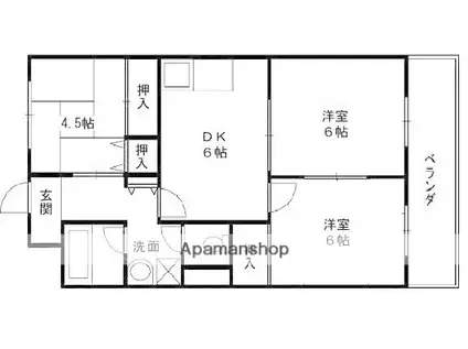 コートビレッヂ赤塚(3DK/4階)の間取り写真
