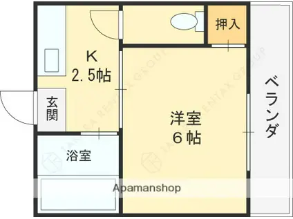 ミツワハイツ(1K/1階)の間取り写真