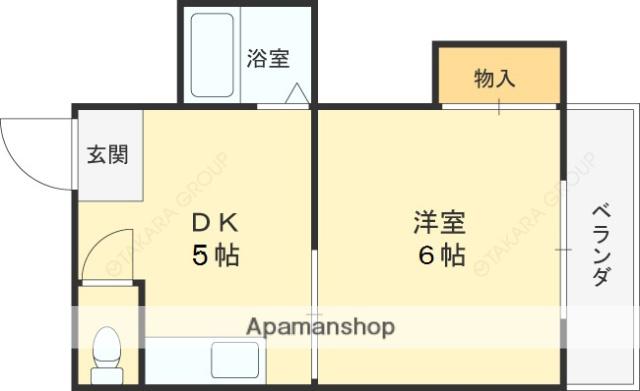 ディバージョン島之内(1DK/1階)の間取り写真