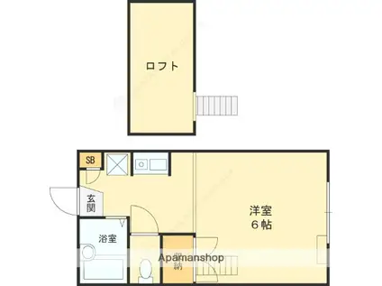 ソレイユくさか(1K/2階)の間取り写真