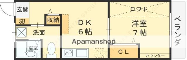 グリーンハイツ英田(1DK/3階)の間取り写真