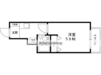 グランピア松村(1K/3階)の間取り写真