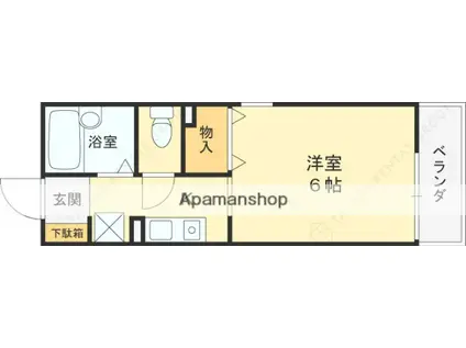 ジュネス仁川(1K/1階)の間取り写真