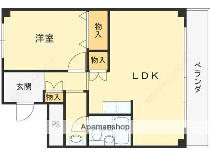 ベッサーボーネン芦屋(1LDK/5階)の間取り写真