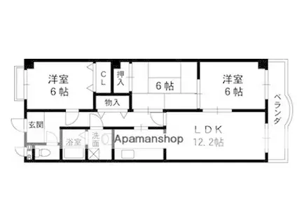 ドムール樋ノ池(3LDK/3階)の間取り写真